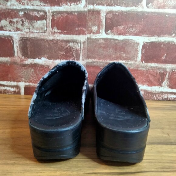 Dansko Clogs Womens Size 10.5 Sonja Black Box Traditional Leather EU 41 - Picture 8 of 9